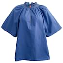 Camisa de férias de algodão La linedJ Blue Popeline - Autre Marque