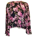 Giambattista Valli Negro / Blusa de seda con estampado floral rosa - Autre Marque