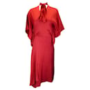 Roland Mouret Persian Red Hammered Satin Meyers Dress - Autre Marque