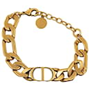 Gold Dior Logo Charm Bracelet