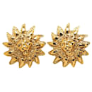 Boucles d'oreilles à clip Chanel Lion Motiff dorées