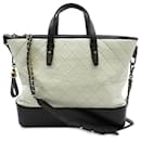 White Chanel Large Aged calf leather Gabrielle Shopping Tote Satchel