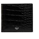 Black Celine Embossed Leather Bifold Wallet - Céline