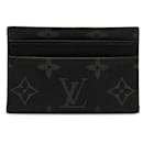 Porta-cartões preto Louis Vuitton Monogram Eclipse Porte Cartes forrado
