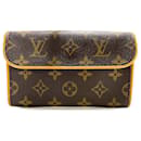 Borsa a tracolla fiorentina con pochette monogramma Louis Vuitton marrone