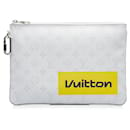 White Louis Vuitton Monogram Logo Story Pochette GM Clutch Bag
