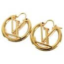 Gold Louis Vuitton Louise Hoop GM Earrings