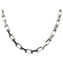 Collar de eslabones de cadena con monograma de Louis Vuitton plateado