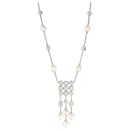 BVLGARI Lucea Pearl & Diamond Drop Necklace in 18K white gold 1.56 ctw - Bulgari