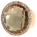 Roberto Coin Quarz Diamant ausgekleideter Ring in 18K Gelbgold 0.95 ctw