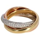 Cartier Trinity anel de diamante em 18K 3 tom de ouro 0.99 ctw