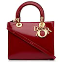 Dior Vermelho Médio Patente Lady Dior