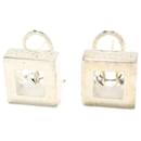 Gucci Silver Square Metal Clip on Earrings