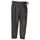 Brunello Cucinelli Drawstring Pants in Black Leather