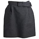 Lanvin Bow Midi Skirt in Gray Wool