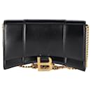 Balenciaga Hourglass Wallet on Chain in Black Leather