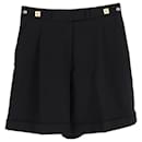 Diane von Furstenberg Button Detail High Waist Shorts in Black Wool  - Diane Von Furstenberg