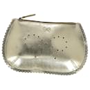Anya Hindmarch Scalloped Purse in Gold Leather 