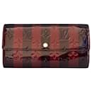 Louis Vuitton Vernis patent leather wallet case dark red