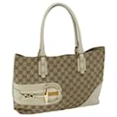 GUCCI GG Canvas Sherry Line Tote Bag Yellow Beige white 137385 auth 68043 - Gucci