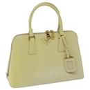 PRADA Hand Bag Safiano leather Cream Auth 68477 - Prada