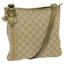 GUCCI GG Canvas Sherry Line Shoulder Bag Beige Pink gold 144388 Auth ki4144 - Gucci