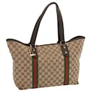 GUCCI GG Canvas Web Sherry Line Tote Bag Red Beige Green 139260 auth 67817 - Gucci