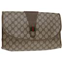 GUCCI GG Supreme Web Sherry Line Clutch Bag PVC Beige Red 89 01 031 auth 67735 - Gucci