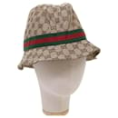 GUCCI GG Canvas Web Sherry Line Hat M Beige Red Green Auth yk11172 - Gucci