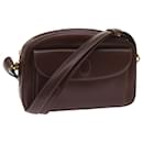 CARTIER Shoulder Bag Leather Wine Red Auth 68320 - Cartier
