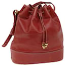 LOEWE Anagram Shoulder Bag Leather Red Auth fm3195 - Loewe