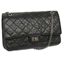 Chanel 2.55 Matelasse Chain Bag Aged calf leather Black A37586 CC Auth 67618A