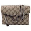 Gucci Beige / Pink GG Supreme Monogram Mini Dionysus Chain Wallet Handbag - Autre Marque