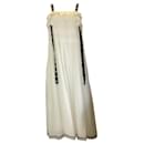 Philosophy di Lorenzo Serafini White / Black Pearl Embellished Cotton Midi Dress - Autre Marque