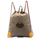 Brown Gucci GG Supreme Neo Vintage Drawstring Backpack