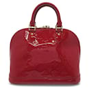 Bolso satchel Alma PM rojo con monograma Vernis de Louis Vuitton