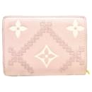 Portafoglio piccolo Louis Vuitton monogramma bicolore Empreinte Broderie Clea rosa