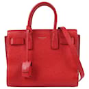 Saint Laurent Paris Sac de Jour Nano Leather handbag in red