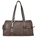 Christian Dior Brown Boston Leather Shoulder Bag