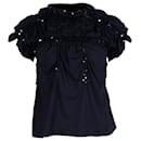 Camiseta Tricot Comme des Garcons com lantejoulas em algodão preto - Comme Des Garcons