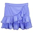Charo Ruiz Fera Ruffled Mini Skirt in Blue Cotton - Autre Marque