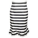 Mother Of Pearl Bella Jacquard Stripe Skirt in Black Silk - Autre Marque