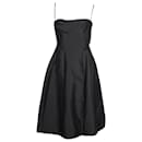 Dsquared2 Paneled A Line Camisole Dress in Black Ramie Silk
