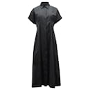 Maxmara Midi Button Down Dress in Black Cotton - Max Mara