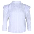 Isabel Marant Etoile Anny Embroidered Blouse In White Cotton