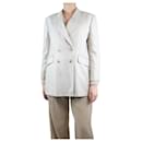 Beige lined-breasted wool-blend blazer - size UK 12 - Gabriela Hearst