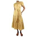 Flax yellow smocked tiered dress - size XS - Autre Marque