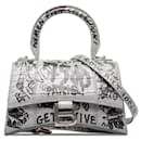 Balenciaga Gray XS Hourglass Graffiti Top Handle Bag