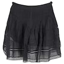 Isabel Marant Pleated Mini Skirt in Black Cotton