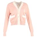 Sandro Button-Front Cardigan in Pink Wool